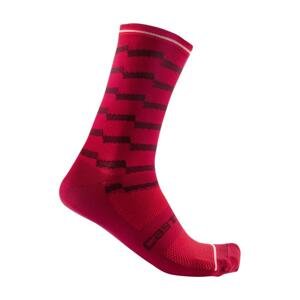 CASTELLI Cyklistické ponožky klasické - UNLIMITED 18 - červená/bordová S-M