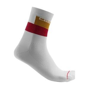 CASTELLI Cyklistické ponožky klasické - BLOCCO - biela