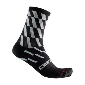 CASTELLI Cyklistické ponožky klasické - PENDIO 12 - čierna/svetlo modrá S-M