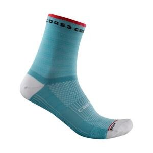 CASTELLI Cyklistické ponožky klasické - ROSSO CORSA W 11 - svetlo modrá S-M