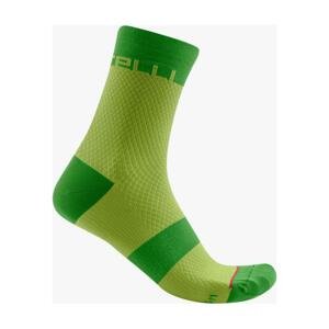 CASTELLI Cyklistické ponožky klasické - VELOCISSIMA 12 - svetlo zelená/zelená L-XL