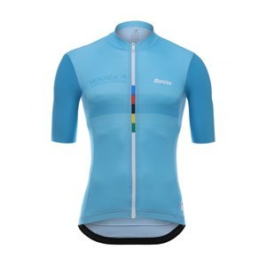 SANTINI Cyklistický dres s krátkym rukávom - SKULL  - tyrkysová 3XL