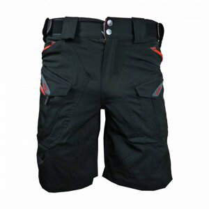 HAVEN Cyklistické nohavice krátke bez trakov - CUBES BLACKIES - červená/čierna 2XL
