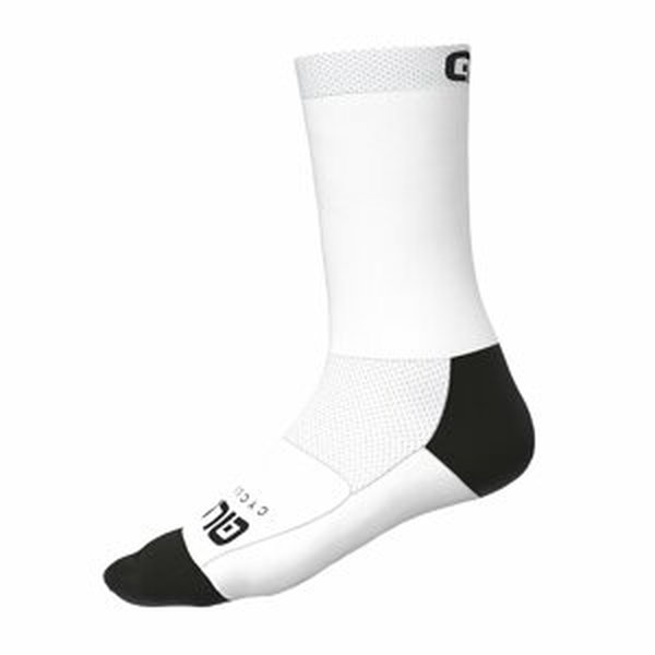 ALÉ Cyklistické ponožky klasické - TEAM  - biela S