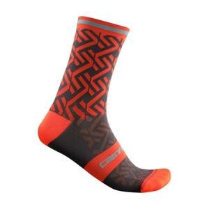 CASTELLI Cyklistické ponožky klasické - TIRAMOLLA 15 - oranžová/červená