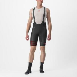 CASTELLI Cyklistické nohavice krátke s trakmi - FREE AERO RC KIT - čierna/červená