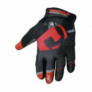 HAVEN Cyklistické rukavice dlhoprsté - SINGLETRAIL LONG - červená/čierna 2XL