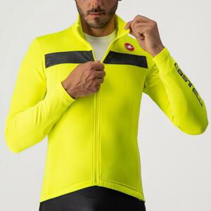 CASTELLI Cyklistický dres s dlhým rukávom zimný - PURO 3 - žltá XL