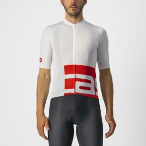 CASTELLI Cyklistický dres s krátkym rukávom - DOWNTOWN - biela/červená XL