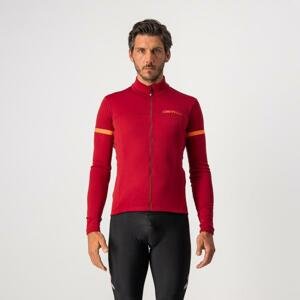 CASTELLI Cyklistický dres s dlhým rukávom zimný - FONDO - červená