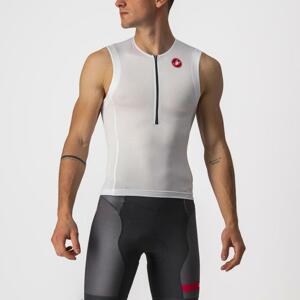 CASTELLI Cyklistický dres bez rukávov - FREE TRI 2 - biela/čierna 2XL