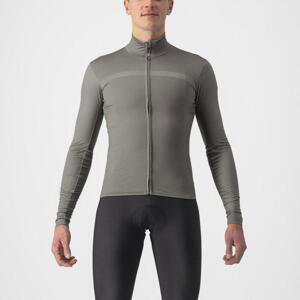 CASTELLI Cyklistický dres s dlhým rukávom zimný - PRO THERMAL LS - šedá