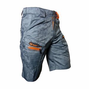 HAVEN Cyklistické nohavice krátke bez trakov - HAVEN WANDERER II kr - šedá/oranžová S