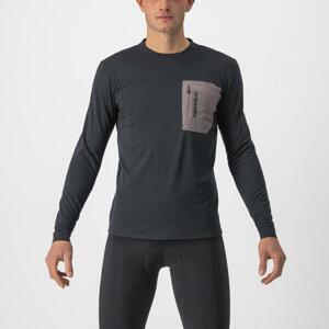 CASTELLI Cyklistický dres s dlhým rukávom zimný - UNLIMITED MERINO - čierna