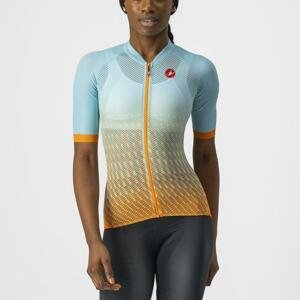 CASTELLI Cyklistický dres s krátkym rukávom - CLIMBER'S 2.0 W - svetlo modrá/oranžová M