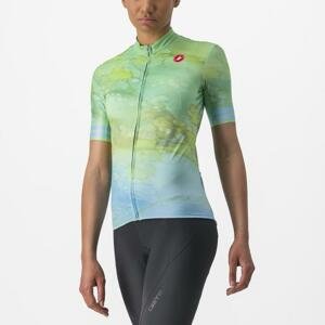 CASTELLI Cyklistický dres s krátkym rukávom - MARMO - svetlo modrá/svetlo zelená S
