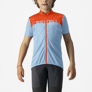 CASTELLI Cyklistický dres s krátkym rukávom - NEO PROLOGO - svetlo modrá/oranžová