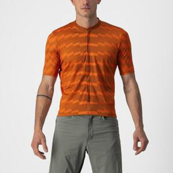 CASTELLI Cyklistický dres s krátkym rukávom - UNLIMITED STERRATO - oranžová XS
