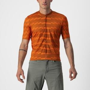CASTELLI Cyklistický dres s krátkym rukávom - UNLIMITED STERRATO - oranžová XL