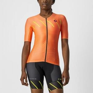 CASTELLI Cyklistický dres s krátkym rukávom - FREE SPEED 2W RACE - oranžová XS