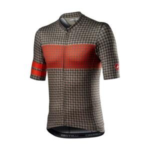 CASTELLI Cyklistický dres s krátkym rukávom - MAISON - hnedá/oranžová M