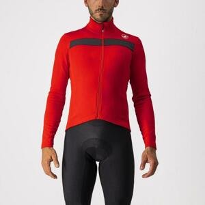 CASTELLI Cyklistický dres s dlhým rukávom zimný - PURO 3 - červená L