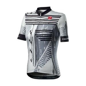 CASTELLI Cyklistický dres s krátkym rukávom - ASTRATTA - biela/čierna