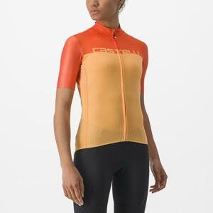 CASTELLI Cyklistický dres s krátkym rukávom - VELOCISSIMA - oranžová XS