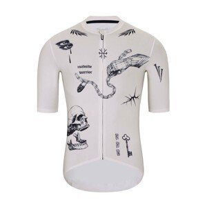 HOLOKOLO Cyklistický dres s krátkym rukávom - TATTOO ELITE - ivory/čierna 2XL
