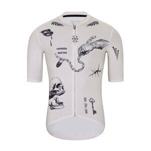 HOLOKOLO Cyklistický dres s krátkym rukávom - TATTOO ELITE - ivory/čierna M