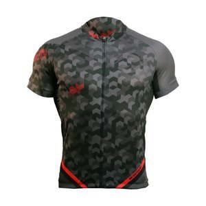 HAVEN Cyklistický dres s krátkym rukávom - SINGLETRAIL - čierna/červená
