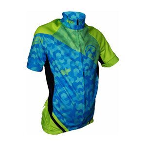HAVEN Cyklistický dres s krátkym rukávom - SINGLETRAIL KID - modrá/zelená 150 cm