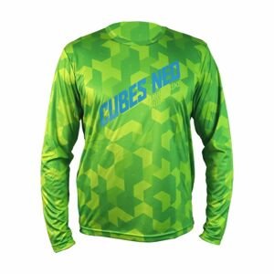 HAVEN Cyklistický dres s dlhým rukávom letný - CUBES NEO LONG - zelená XL