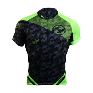 HAVEN Cyklistický dres s krátkym rukávom - SINGLETRAIL - čierna/zelená 4XL