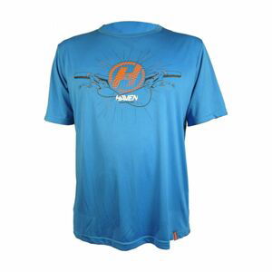 HAVEN Cyklistický dres s krátkym rukávom - NAVAHO II SHORT - modrá/oranžová 3XL