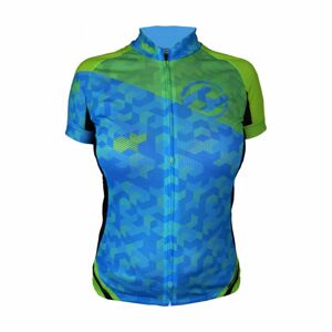 HAVEN Cyklistický dres s krátkym rukávom - SINGLETRAIL WOMEN - modrá/zelená 3XL