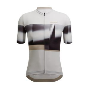 SANTINI Cyklistický dres s krátkym rukávom - MIRAGE - biela/čierna M