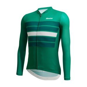SANTINI Cyklistický dres s dlhým rukávom zimný - SLEEK BENGAL  - zelená S
