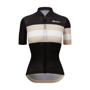 SANTINI Cyklistický dres s krátkym rukávom - ECO SLEEK BENGAL - čierna/biela XS
