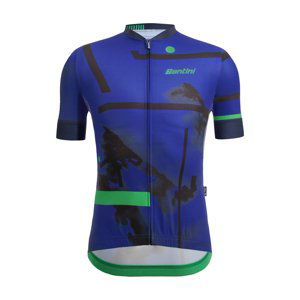 SANTINI Cyklistický dres s krátkym rukávom - DELTA BERG - modrá XS