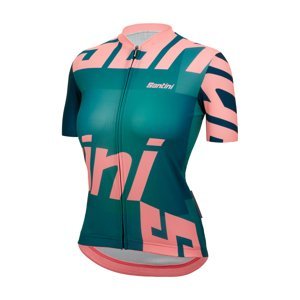 SANTINI Cyklistický dres s krátkym rukávom - KARMA LOGO - modrá/ružová XS