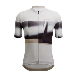 SANTINI Cyklistický dres s krátkym rukávom - MIRAGE - biela/čierna L