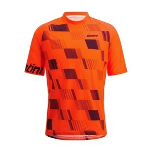 SANTINI Cyklistický dres s krátkym rukávom - FIBRA MTB - oranžová 3XL
