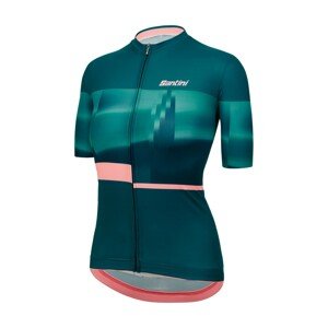 SANTINI Cyklistický dres s krátkym rukávom - MIRAGE - modrá/ružová 2XS