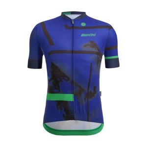 SANTINI Cyklistický dres s krátkym rukávom - DELTA BERG - modrá S
