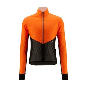 SANTINI Cyklistická vetruodolná bunda - REDUX LITE  - oranžová/čierna 6XL