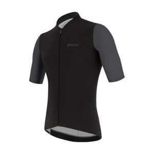 SANTINI Cyklistický dres s krátkym rukávom - REDUX VIGOR - čierna/šedá