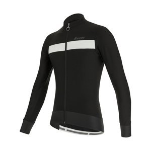 SANTINI Cyklistický dres s dlhým rukávom zimný - ADAPT WOOL - čierna/biela M