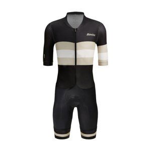 SANTINI Cyklistická kombinéza - VIPER BENGAL - ivory/biela/čierna 2XL