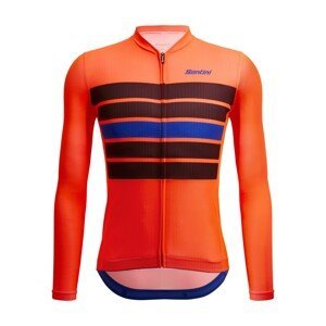 SANTINI Cyklistický dres s dlhým rukávom zimný - SLEEK BENGAL  - oranžová L